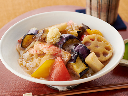 素揚げ野菜のあんかけ丼