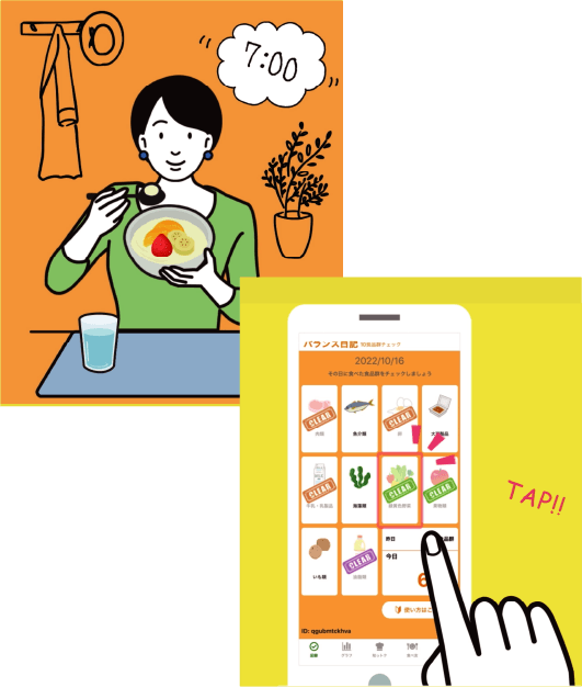 食のセルフチェック機能