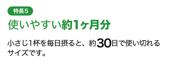 特長5 使いやすい約1ヶ月分