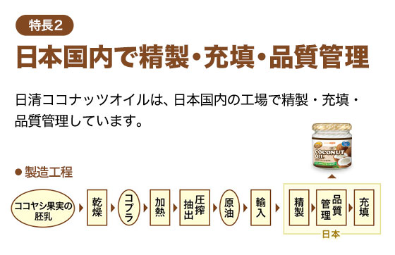 特長2 日本国内で精製・充填・品質管理