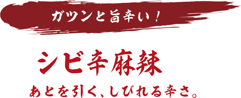 ガツンと旨辛い！シビ辛麻辣