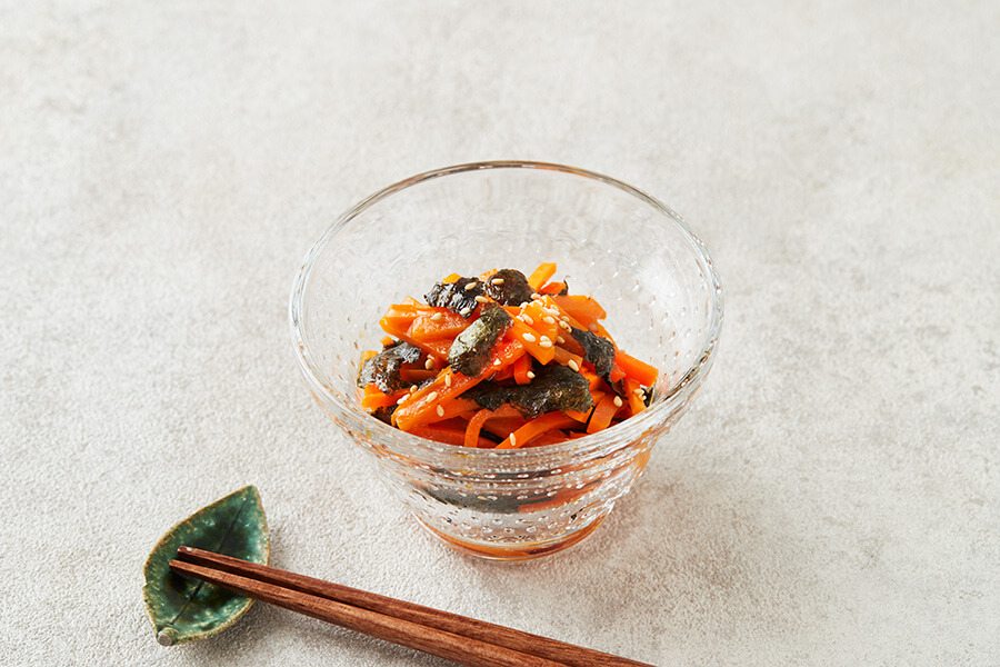 レンジで簡単！シビ辛ソテー のり×にんじん