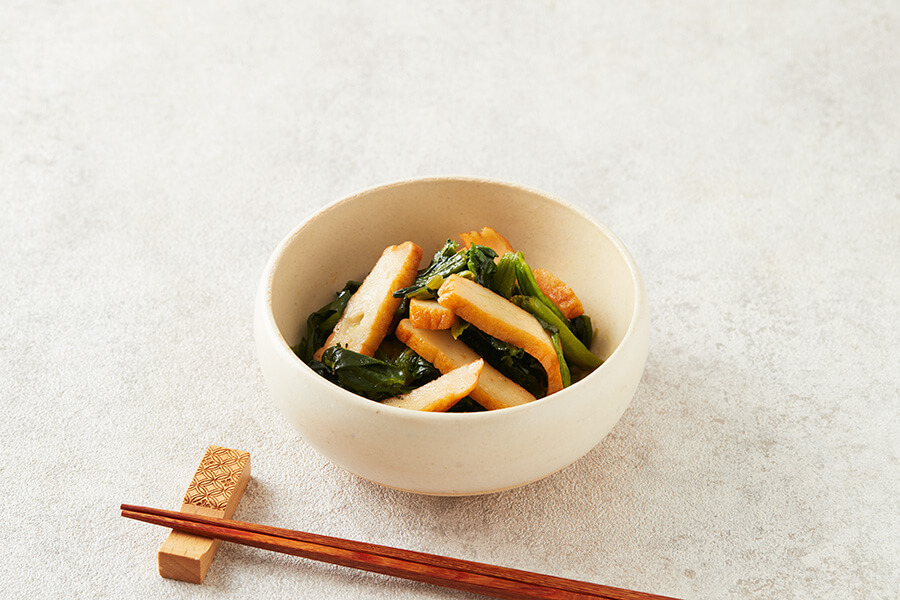 レンジで簡単！シビ辛ソテー さつま揚げ×ほうれん草
