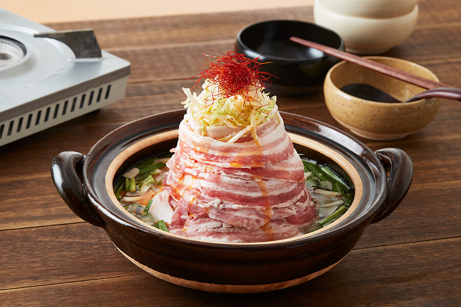 豚バラ肉とせん切りキャベツのシビ辛麻辣鍋