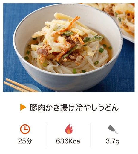 豚肉かき揚げ冷やしうどん