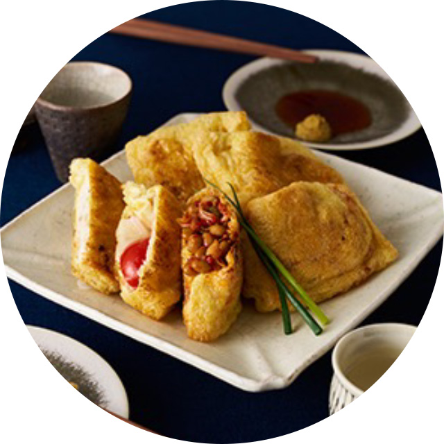 油揚げの焼き巾着