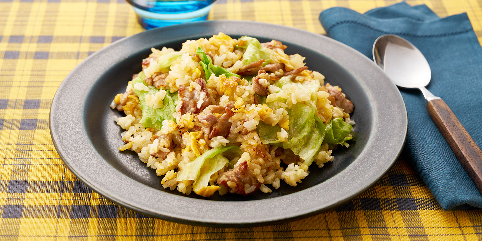 豚肉とレタスのチャーハン