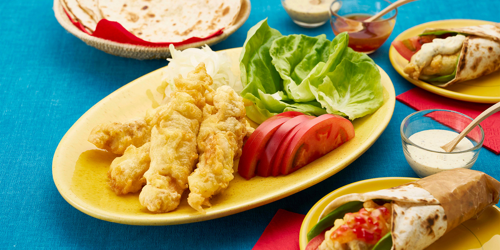 チキンフリットのラップサンド