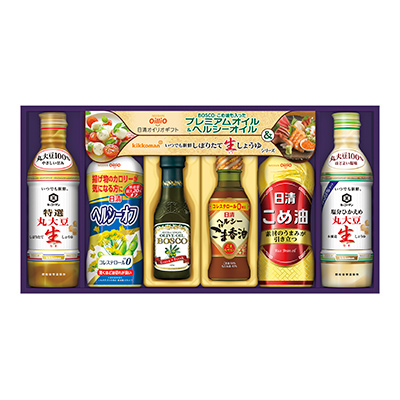 日清そろって嬉しいプレミアムオイル＆ヘルシーオイル＆キッコーマン