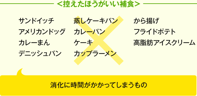 控えたほうがいい補食