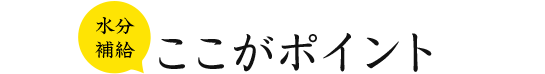 水分補給 ここがポイント