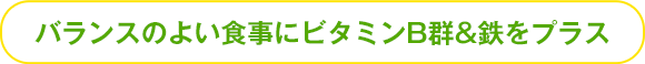 バランスのよい食事にビタミンB群＆鉄をプラス