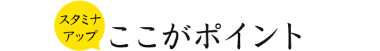 スタミナアップ ここがポイント