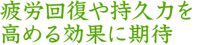 疲労回復や持久力を高める効果に期待