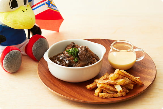 ビール煮、フレンチフライ 料理写真