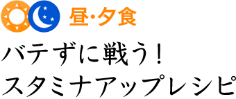 昼・夕食 バテずに戦う！スタミナアップレシピ